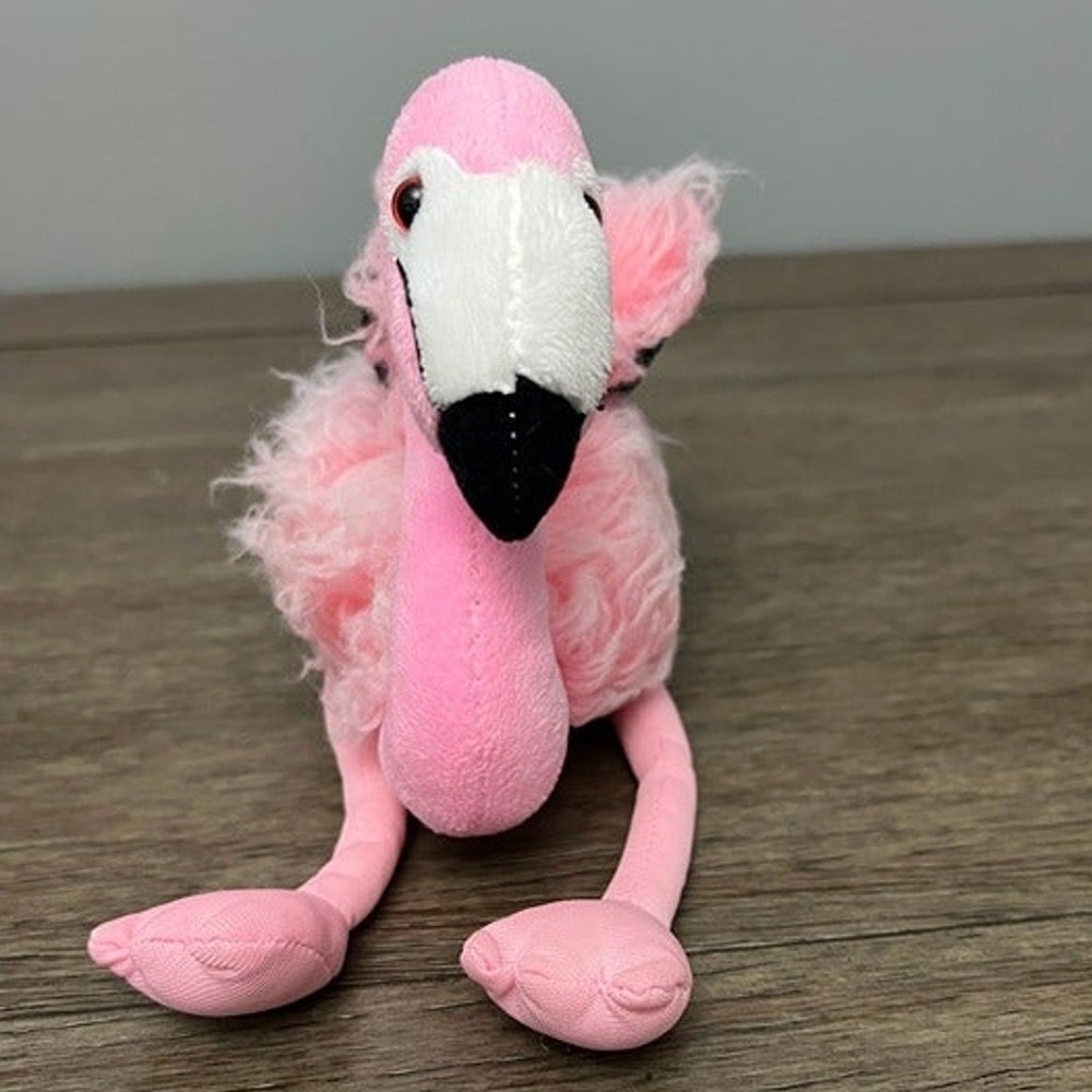Wild Republic Flamingo Plush Pink Stuffed Animal Shaggy Tropical Bird Toy 12"